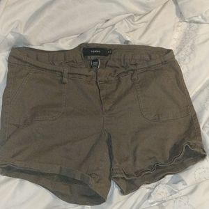 Torrid- Olive Sateen Shorts